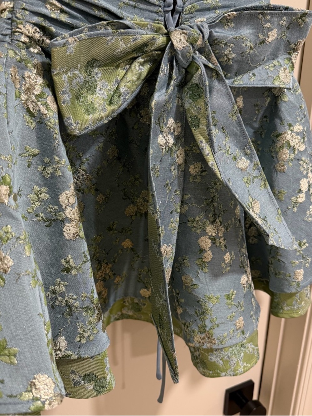 V. Chapman The Ellerie Dress Slate Blue Cheverny Brocade Size 2 NEW! With tags! - Picture 12 of 12